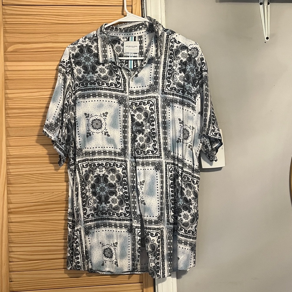 Bandana print button down